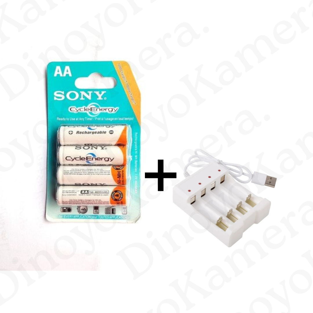 Baterai Sony AA Rechargeable Plus Charger