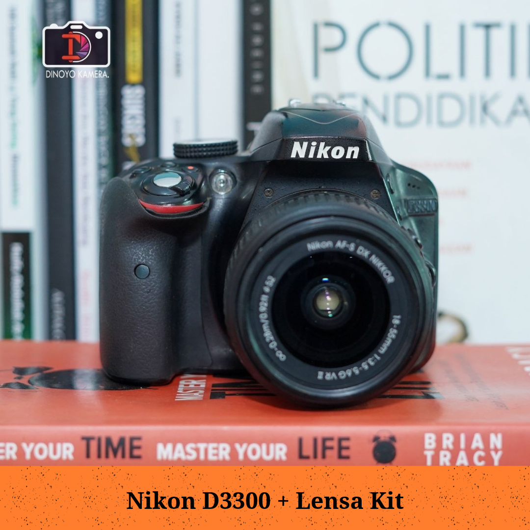 Nikon D3300 + kit 18 55mm kondisi second baik
