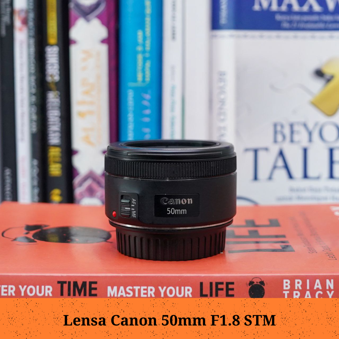 Lensa Canon 50mm F1.8 STM Kondisi baik